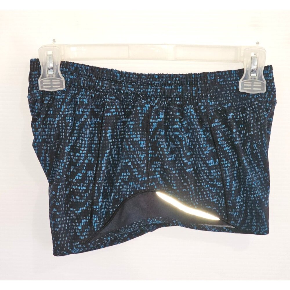 Lululemon Women's Blue Black Teal  Hotty Hot Short Pulse  Size 4 1808 - Picture 13 of 16